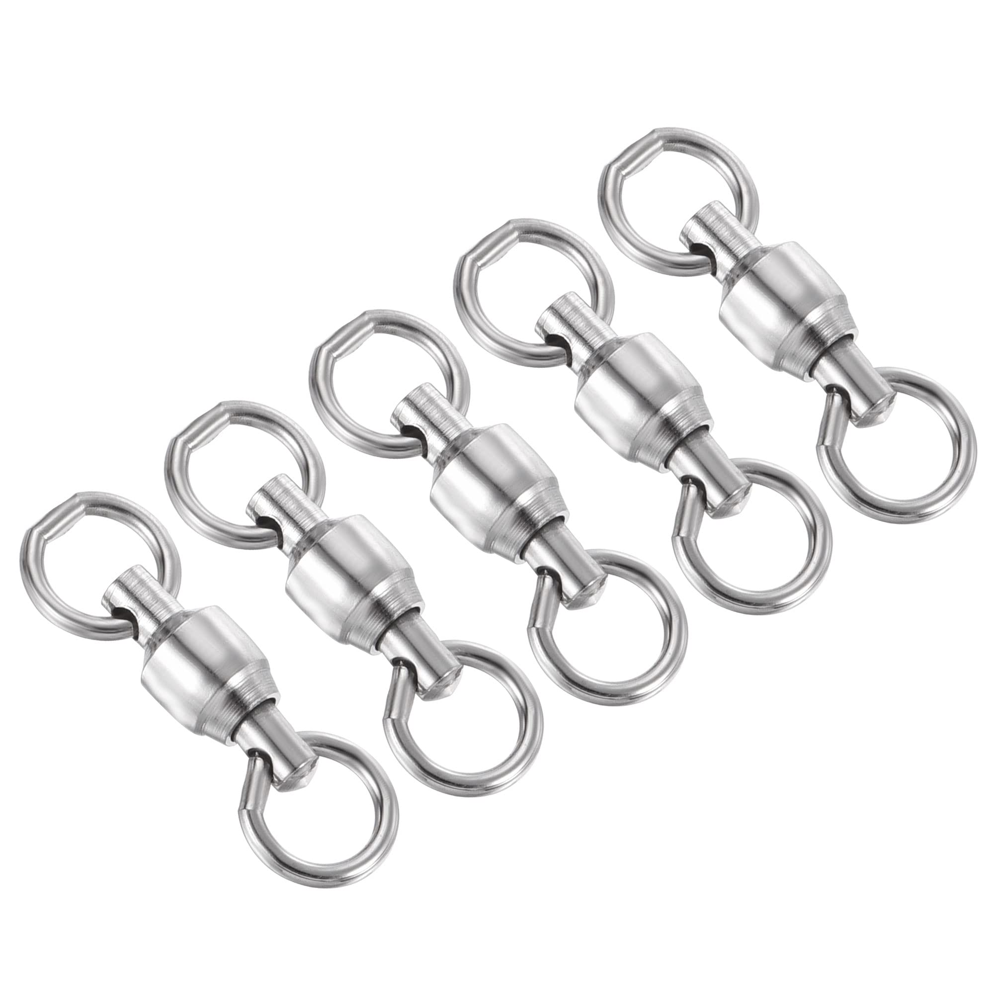 PATIKIL Ball Bearing Swivel, 25 Pack 103lb Stainless Steel Solid Welded Ring Fishing Tackle Connector, Silver