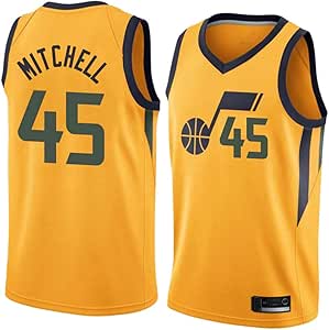 LITBIT Jersey Baloncesto de los Hombres de Utah Jazz 45# Mitchell