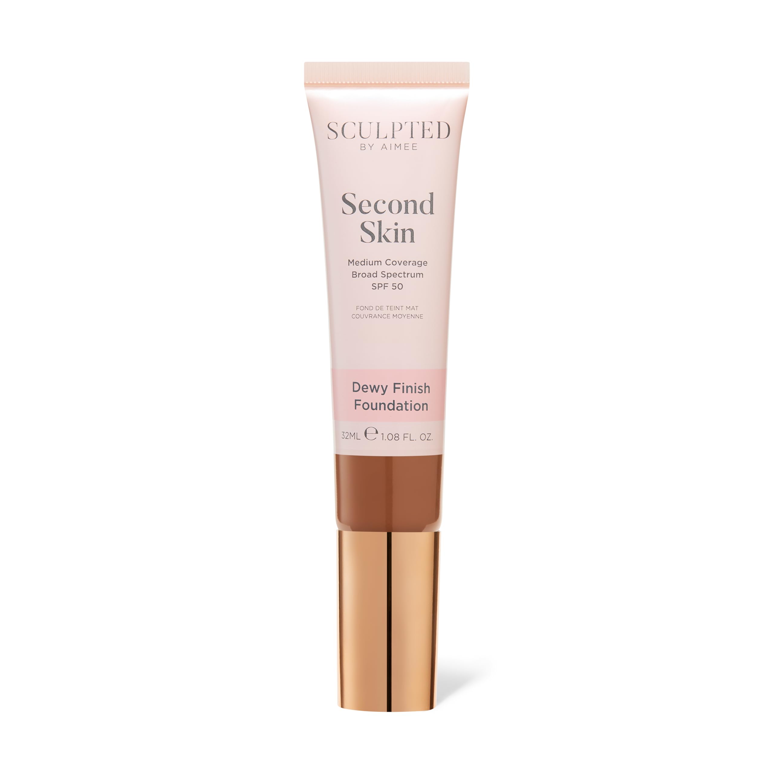 Second Skin Dewy Liquid Face Foundation from Sculpted by Aimee - 32ml Buildable, Medium Coverage Foundation with Dewy Finish, Hyaluronic Acid, Collagen Boosting Formula, SPF 50, (Rich Plus 6.5)