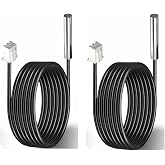 3M 10K 3950 NTC Temperature Sensor Probe 2Pcs Waterproof Stainless Steel | Industrial Grade Temp Probe Extension Cable for HVAC Chiller Cabinet Cooling, High Precision Sensor for Aquaculture &amp; DIY Use