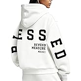 MAXIMGR Christian Sweatshirt Women Blessed Hoodies Jesus Religious Sayings Sweater Faith God Bible Pullover Tops