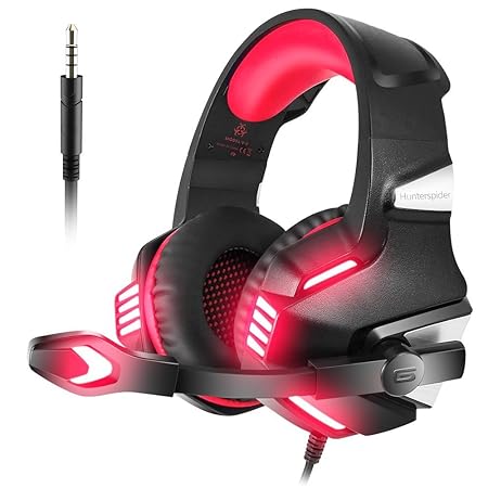 VersionTECH. Gaming Headset Kopförer für PS4 Neue Xbox one Over-Ear-Headset mit LED-Licht Spiel Bass Stereo Noise Isolation M