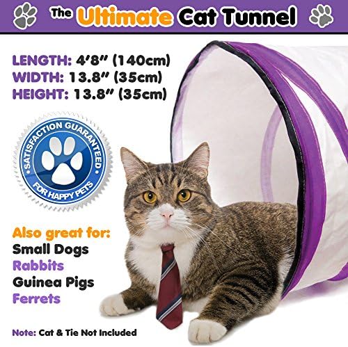 Ultimate Cat Tunnel - Innovative Collapsible Crinkle Crackle Chute Fun Run Toy! Fits ALL Cats! They'll LOVE it Guaranteed!