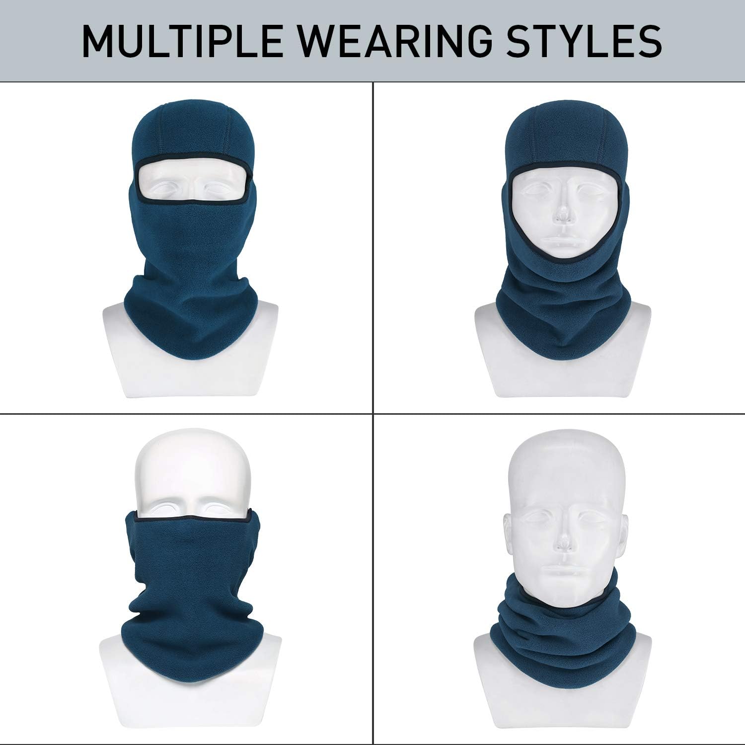 Skull Balaclava Ski Mask Windproof Warmer Winter Gear Snowboard Motorcycle Hood Peacock Blue at  Men’s Clothing store