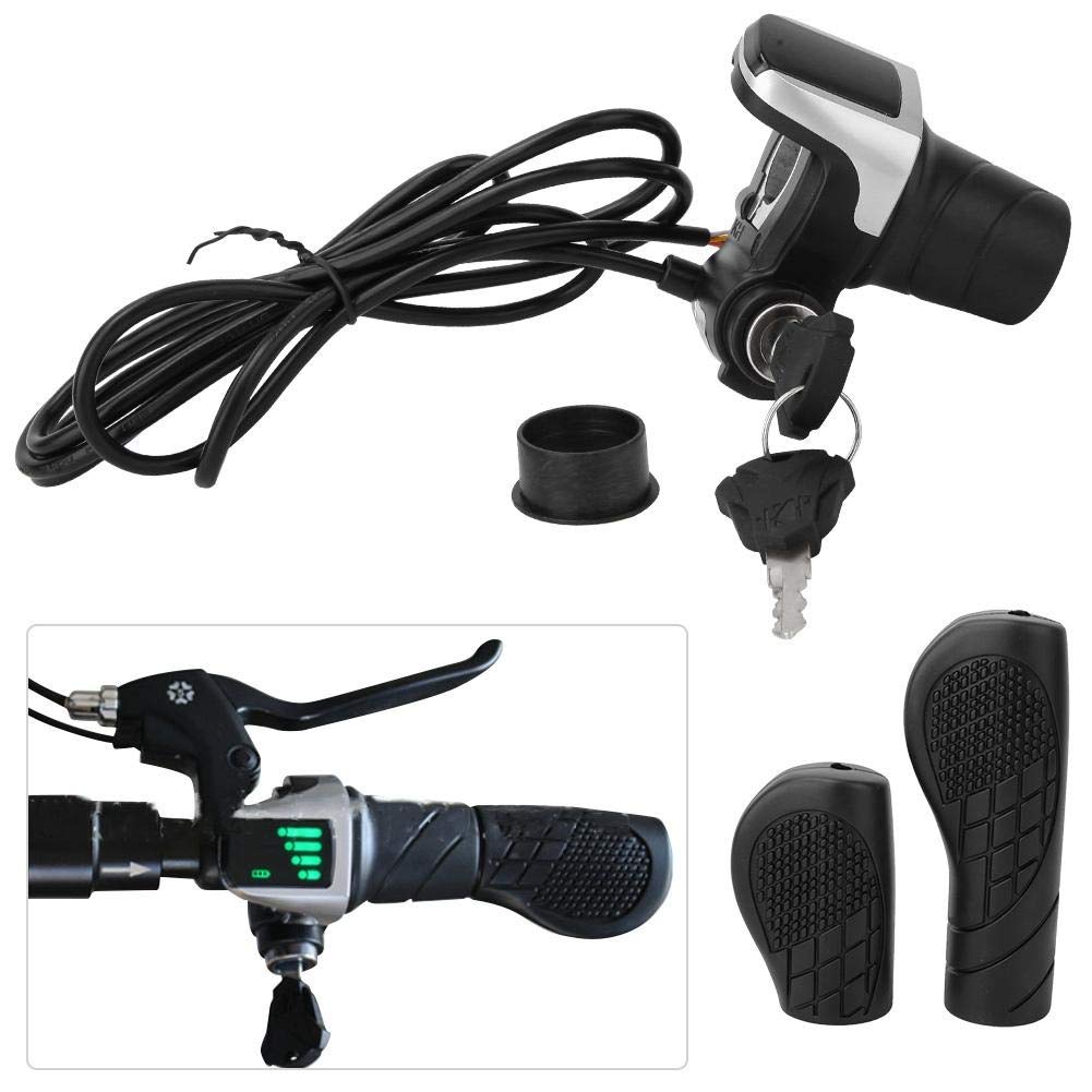 Aigend E-Bike Hand Grip Throttle With LCD Display and Key Lock for Electric Bicycle
