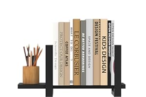 YUELGUANG Adjustable Desktop Bookshelf Wooden Desk Book Holder Organizer Tabletop Bookshelf Mini Book Shelf Magazine Files Letters Storage Racks for Home Office Supplies, Great for Small Space, Black