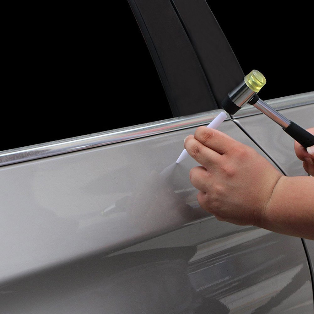 Mookis Outils Débosselage sans peinture,Réparation dent de Paintless,34 pcs Carrosserie outils kits Extracteur de colle bosse voiture Pistolet à colle