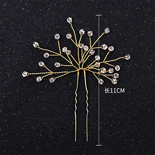 cici store Woman Bride Crystal Hairpin,Flower Alloy Headwear for Wedding Party Gift,red - Thumbnail 4