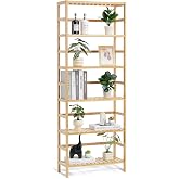 VEVOR 6-Tier Bamboo Shelf, Open Wood Bookshelf, Display Storage Rack Organizer, Freestanding Flower Plant Stand, Multifunctional Bamboo Bookshelf Ideal for Bathroom, Bedroom, Office, Study, Natural
