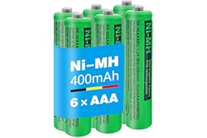 JAPUSOON 6 Pack 400mAh BK-40AAABU Ni-MH AAA Rechargeable Battery for Panasonic, 1.2V BK-40AAABU 400mah AAA Rechargeable Batteries for Panasonic Cordless Phones, Electronics