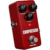 Flatsons FCP-2 Compressor Pedal &ndash; Sustain/Attack/Level, True Bypass | Mini Analog Compression Effect Pedal for Electric Guitar and Bass,Metal Housing,Adapter is NOT included