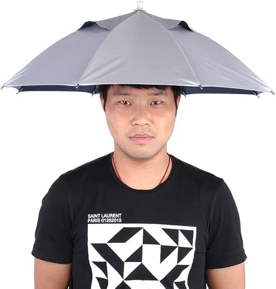 PATIKIL Sombrero Para Paraguas, Paquete De 4 Gorras Plegables De 20 Pulgadas Para Pesca, Golf, Pesca, Campamento, Exteriores, Color Azul Oscuro
