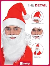 Smiffys Mens Santa Claus Christmas Costume Set One Size White Red Polyester Wig view 5