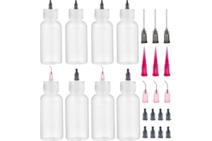 KIGITIK 8 Pcs 50ml Needle Tip Glue Squeeze Bottle, Precision Tip Applicator Bottles, Liquid Dropper Bottles, for Acrylic Painting, DIY, Pigment, Quilling, Craft, Oil