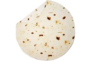 Excervent Tortilla Burritos Wrap Blanket for Adults and Kids, 290 GSM Double Sided Funny Realistic Food Blanket, Novelty Tortilla Super Soft Taco Flannel Throw, 47 inch Beige