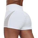 YOFIT Butt Shorts Mesh Patchwork Workout Yoga Short High Waist Scrunch Leggings Pants