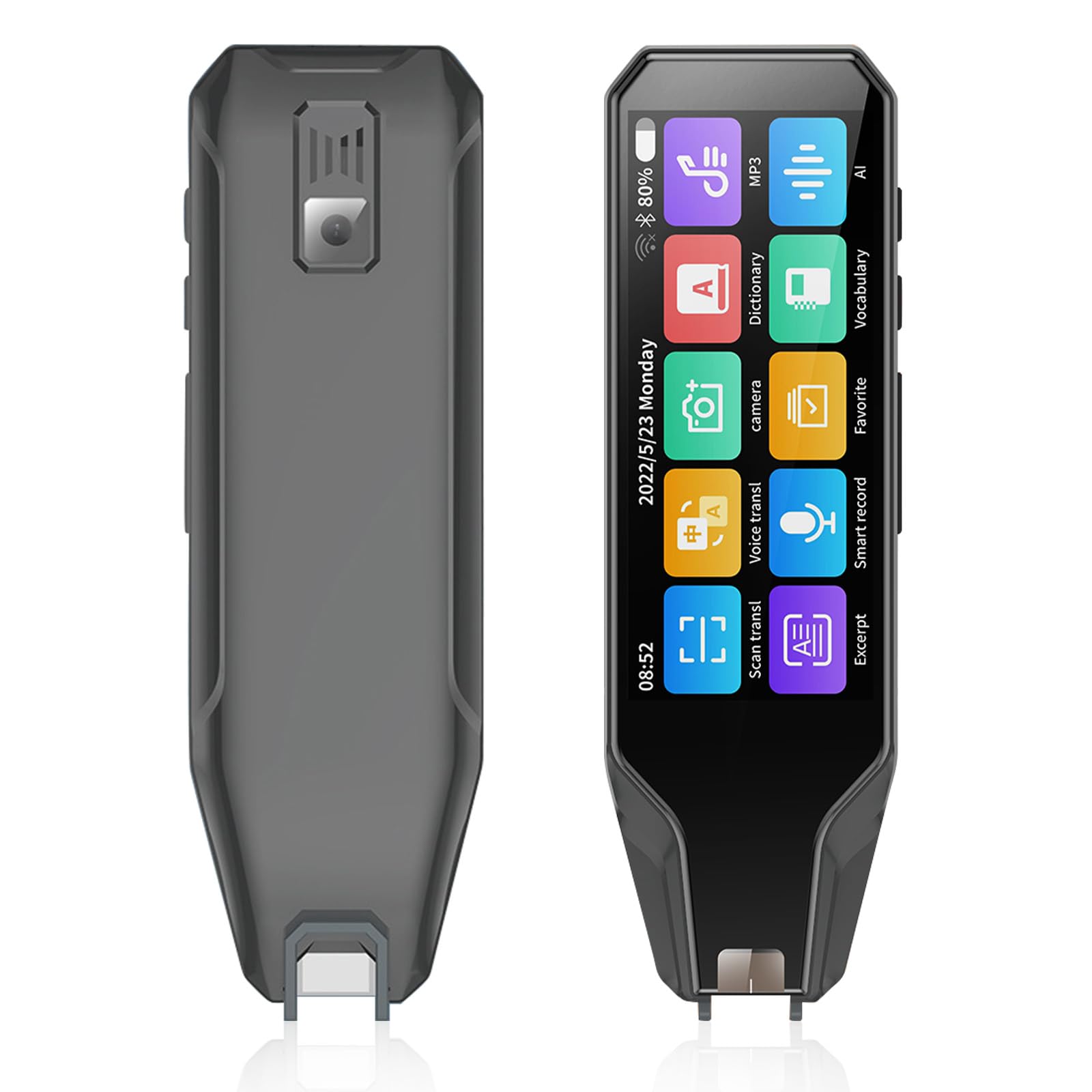 Scan Reader Pen, 134 Language Translator Device, Smart Digital Reading Pen for Dyslexia, Elderly, Kids, Students, Supports Voice, Scan, Photographic Translation, Text to Speech Reading Pen (Black)