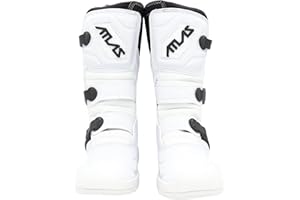 Atlas Brace Traction Boots (Youth) with Mud Gaiter, 3-Buckle Closure with Adjustable Straps for Use In: Enduro Racing, Powersports, and Motocross