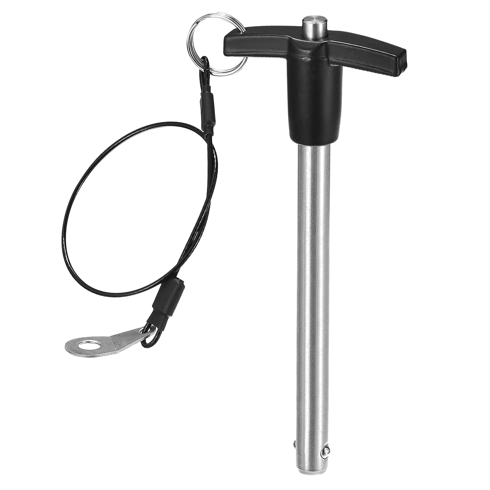 DTGN 10mmx100mm(DxL) T Handle Quick Release Pin - Good for Quickly Connecting and Hooking Up Components - 304 Stainless Steel Ball Locking Pin with Push Button - Black/Silver