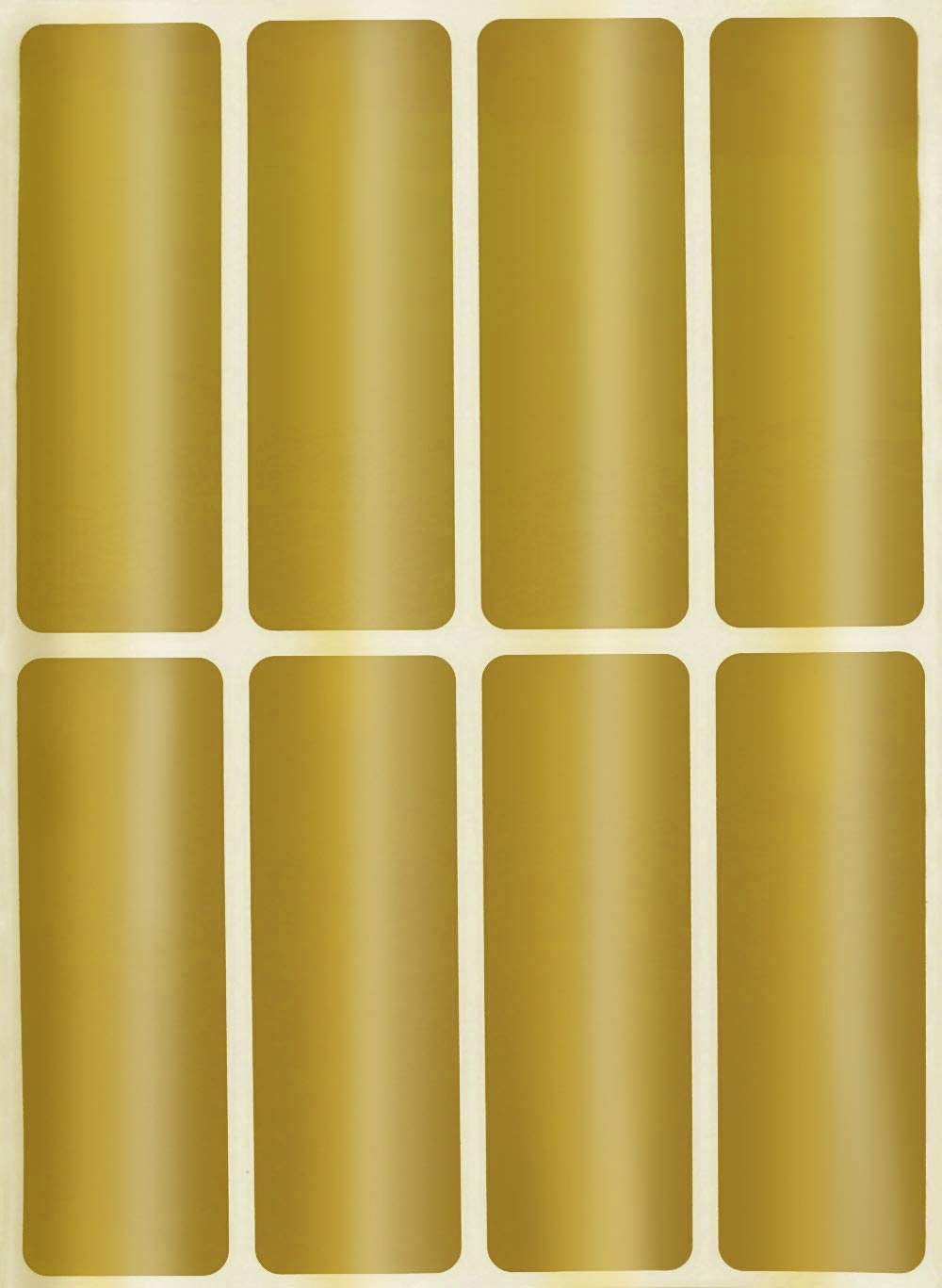 Metallic Gold Writable Rectangular Labels 7.5cm x 2.5cm Colored Stickers for Labeling 120 Pack by Royal Green