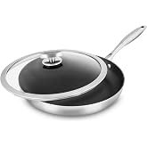 Scanpan CX+ 12.5" Fry Pan with Glass Lid - Stratanium Plus Nonstick - 5-ply Stainless Steel