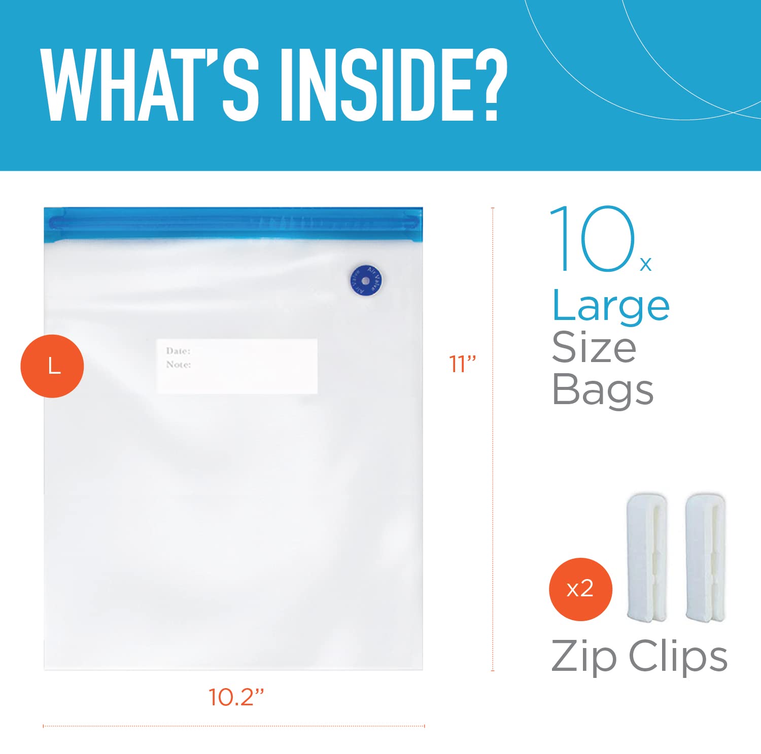 Sous Vide Bags for Joule and Anova Cookers - 20 Reusable BPA-Free Sous Vide Bags Quart Size and Gallon Size Bags -Vacuum Sealer Bags Food Storage Freezer Safe - Fits Any Sous Vide Machine