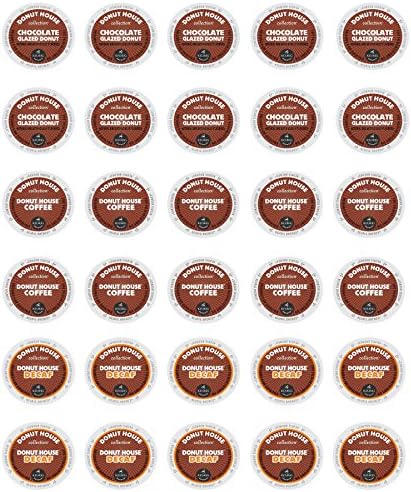 Donut House Collections - Chocolate Glazed Donut, Donut House Regular & Decaf K-cup Sampler Pack for Keurig 2.0 - 30 Count/3 Varieties