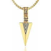 STARCHENIE Arrowhead Pendant Necklace Stainless Steel Spear Point Jewelry for Men