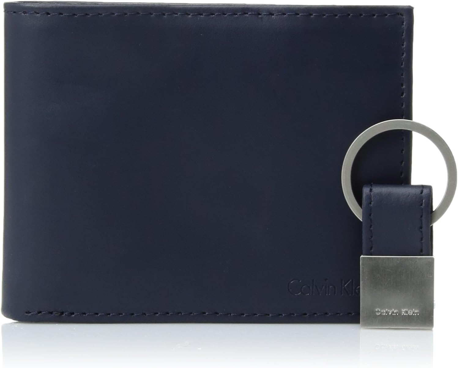Calvin Klein Men's RFID Blocking Leather Bifold Wallet, Navy, One Size