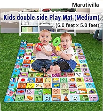 maruti villa Baby Boys and Girls Double Sided Waterproof Crawl Mat Carpet (Multicolour, 47.7 x 33.2 x 12.2 cm)