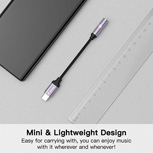 Posugear Hoofdtelefoonadapter, USB C hoofdtelefoonadapter, USB C naar 3,5 mm jack-adapter, microfoon voor Samsung S20… - Afbeelding 8