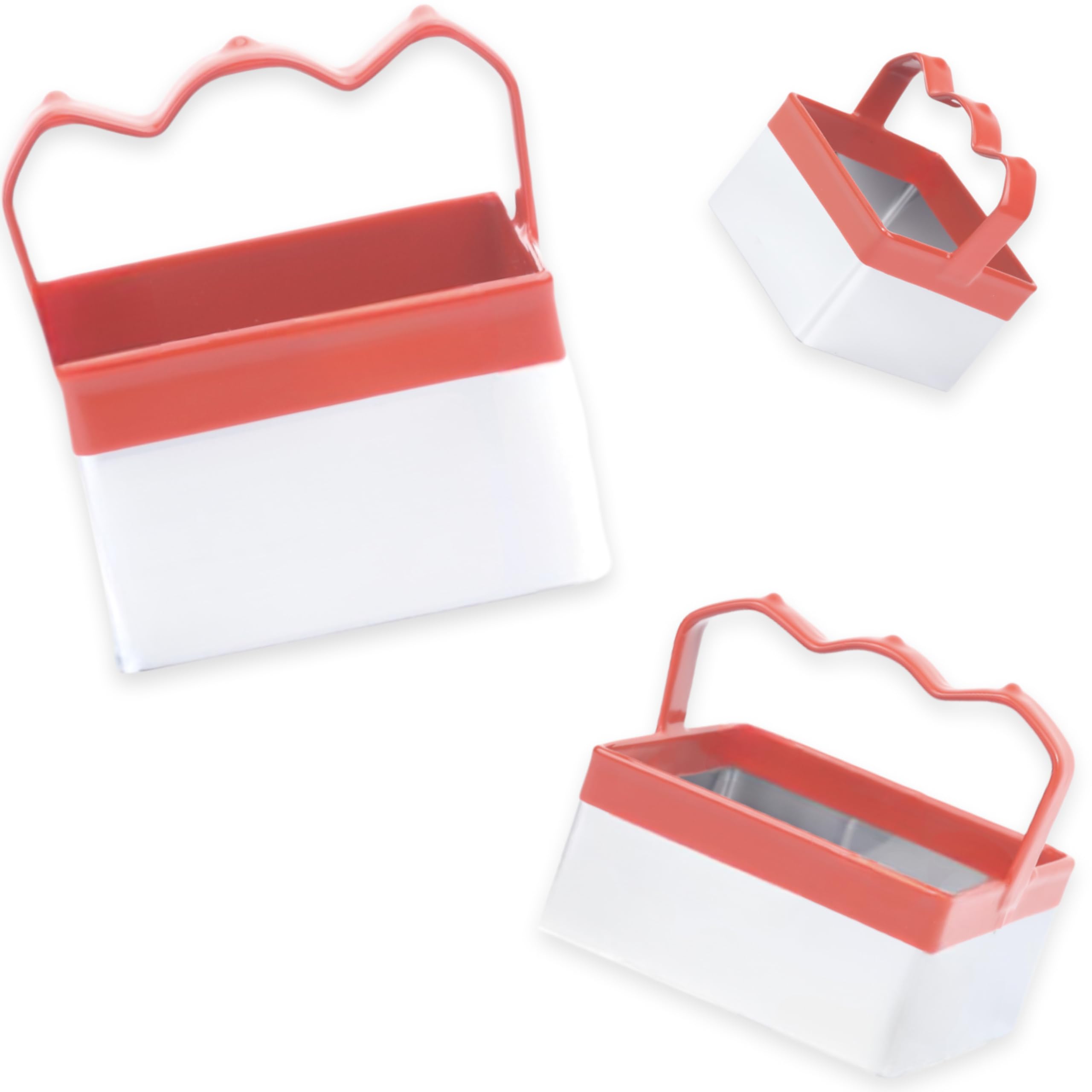 Photo 1 of 3 Pcs Square Cookie Cutters with Handle 3" 3.5" 4", Perfect for Cookies, Biscuits, & Baking, Durable Stainless Steel, Comfortable Silicone Grip