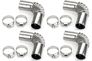 BWESOO 4Pcs Stainless Steel 24mm Air Diesel Parking Heater Exhaust Pipe Tube Elbow Connector for Diesel Boat Heater 13cm Automotive Replacement Exhaust Pipes，Exhaust and Emissions,Replacement Parts
