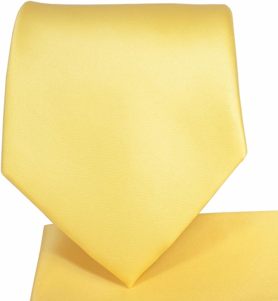 Men's Solid NeckTie & Matching Pocket Square Handkerchief Set