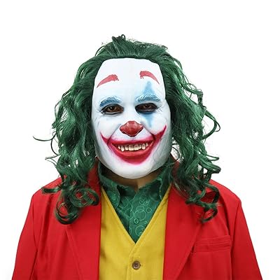Creepy Clown Joker Mask with Green Wig for Halloween Kenya Ubuy