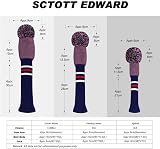 Scott Edward Knitted Golf Club Head Covers 3Pcs Driver Fairway Hybrids view 5