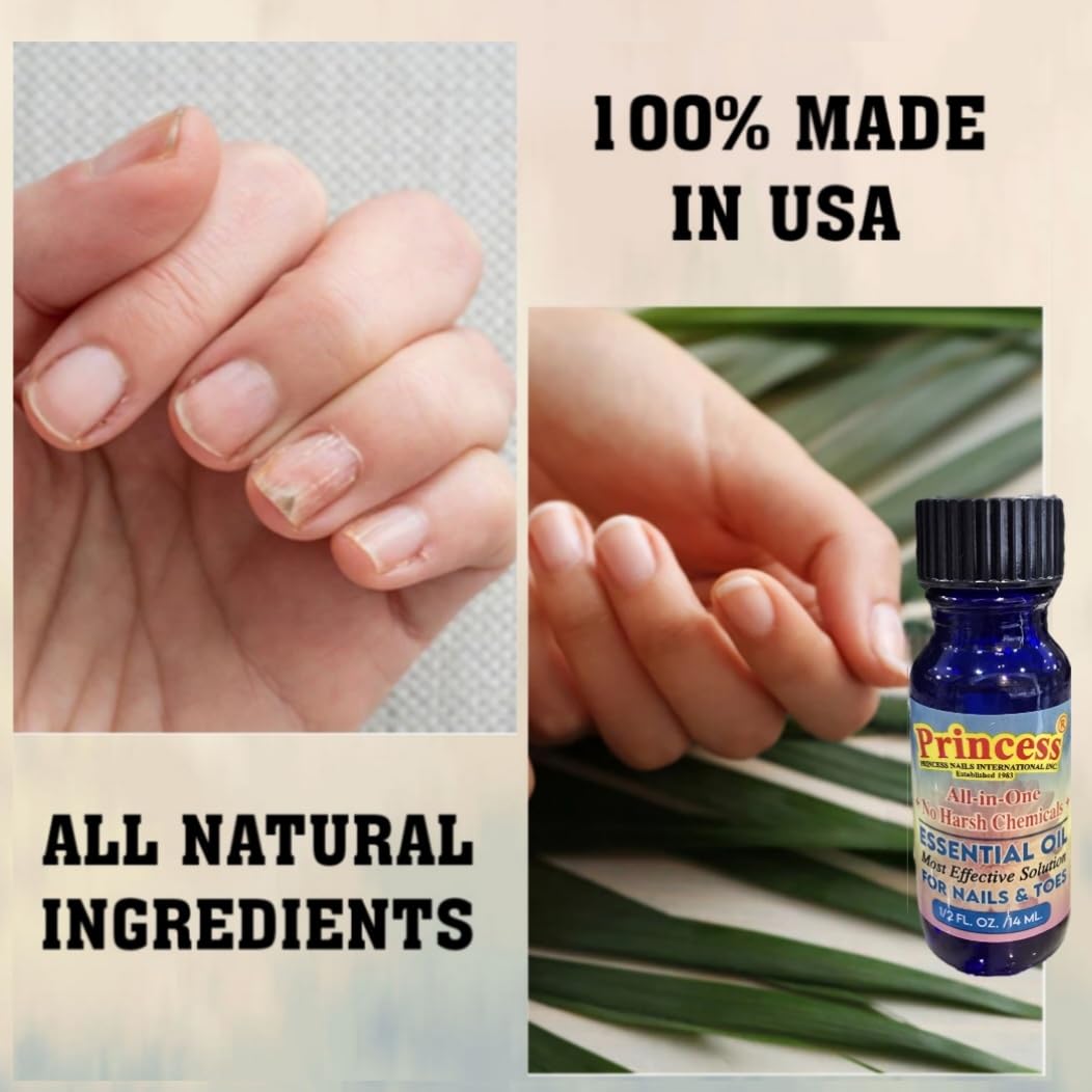 Princess Essential Oil Nail Fungus Treatment /100% Made in USA/Organic Natural Ingredients/Healthy Renewal/Restore Weak & Discolored/Moisturize Cuticles 1/2 FL.OZ 14 ML - Image 6