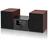 WISCENT Bluetooth Stereo System 40W for Home, CD Player with Wireless Streaming, MP3/USB/Audio in/FM Radio, Powerful Home Audio Sound System