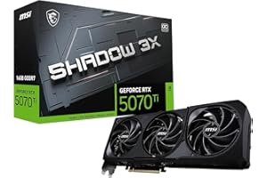 MSI Gaming RTX 5070 TI 16G Shadow 3X OC Graphics Card (16GB GDDR7, 256-bit, Extreme Performance: 2497 MHz, DisplayPort x3 2.1