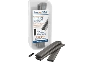 FramePac Flexipoint for Picture Frames Point Driver 15mm (9/16 inch) - Compatible with Dual Drive Point Driver, Glazing Points | Framing Points | Flexi-Points | Flexipoints Refill (Pack of 750)