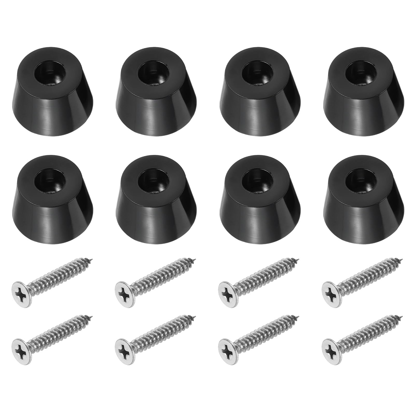 PATIKIL Cutting Board Feet, 8 Pack Round Rubber Feet Bumpers Non Slip Bumper Pads with Stainless Steel Screws for Furniture Chairs Desks Electronics (0.24"Wx0.79"H)