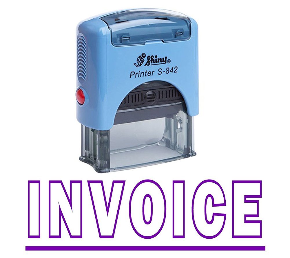 Printtoo Invoice Self Inking Rubber Stamp Office Stationary Custom Shiny Stamp