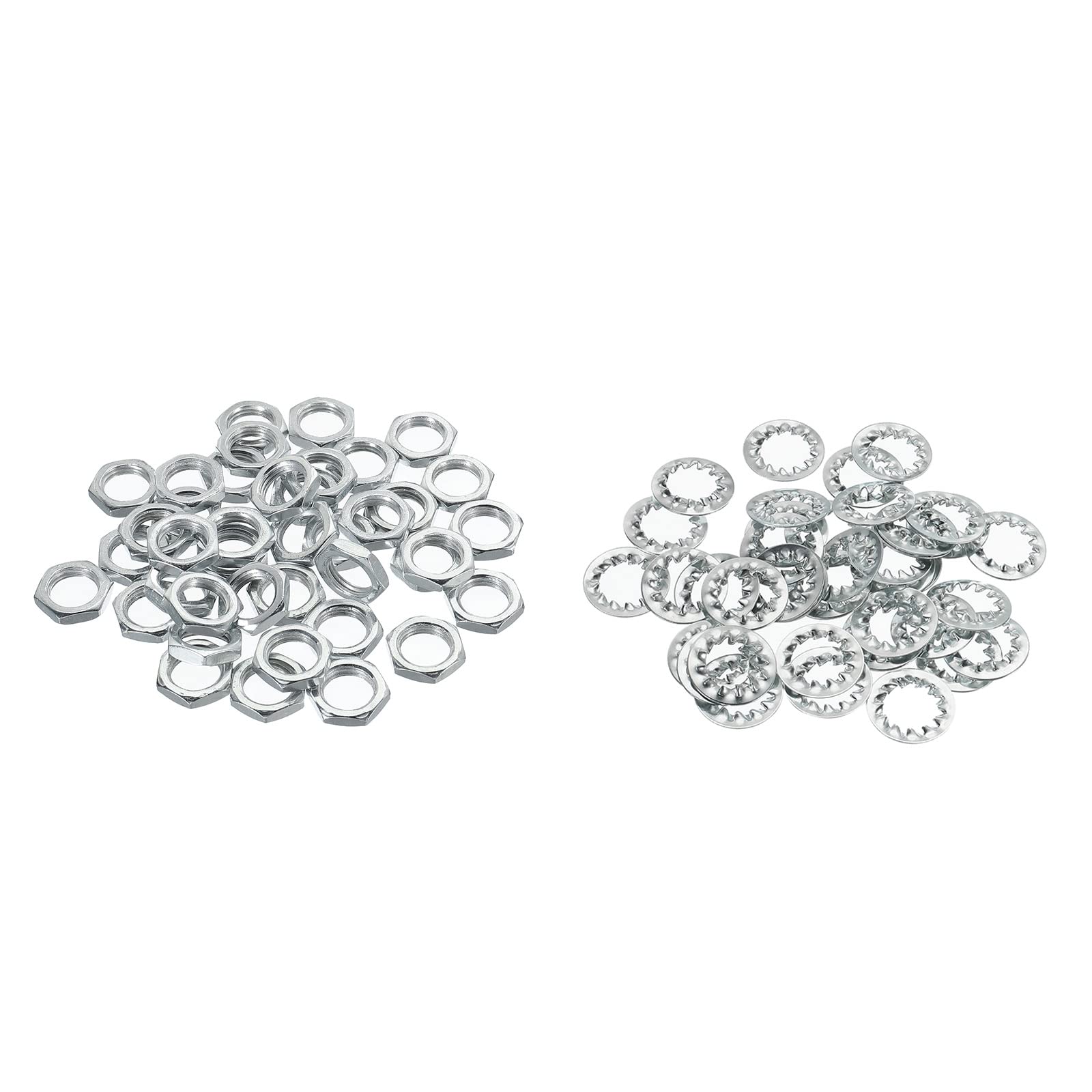 YOKIVE 80 Pack Lamp Tubes Thread Nuts,1/8IP Threaded Hexagon Nuts Fastener with Washers, Great for Ceiling Lights DIY Projects