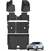 SMABEE Floor Mats & Cargo Liner & Backrest Mats for 2024 2025 2026 Volvo EX30,TPE All Weather Floor Liners Trunk Mat Accessories Protection Mats Interior Black
