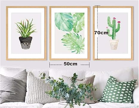 Dtcrzj Imprimir Cactus Nordico Hojas Verdes Feliz Pinturas En