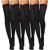Boao 4 Pcs Thigh High Stockings for Women | Nylon Thigh Highs for Women, over The Knee Stockings, Sheer Thigh High Stockings, Cosplay Accessories for Halloween Party