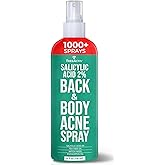 Body Acne Spray 4 fl oz, 2% Salicylic Acid Spray, Back Acne Spray, Tea Tree Oil Spray with Aloe Vera, Body Acne Spray, Back Acne Solution,1000+ Uses