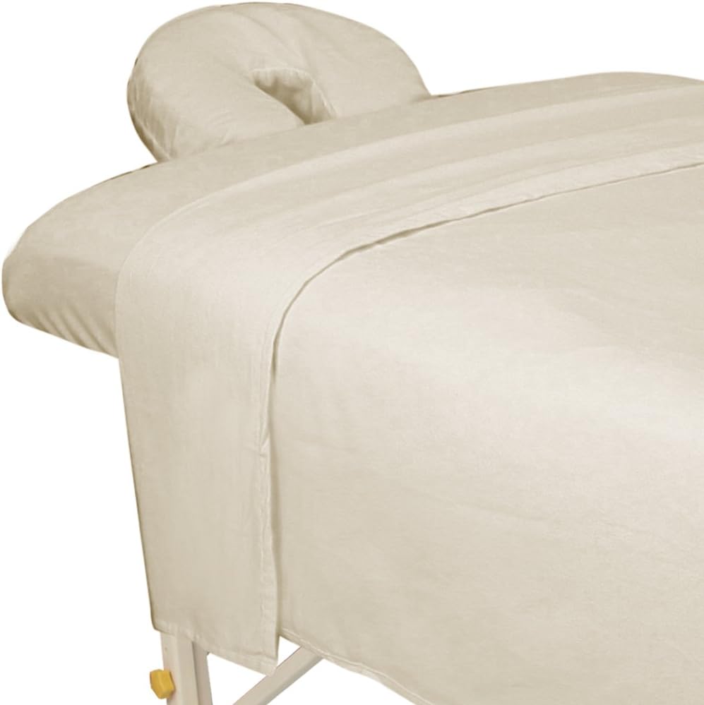 ForPro Premium Flannel 3-Piece Massage Sheet Set, Natural, for Massage Tables, Includes Massage Flat Sheet, Massage Fitted Sheet, and Massage Fitted Face Rest Cover : Massage Linens : Health & Personal Care