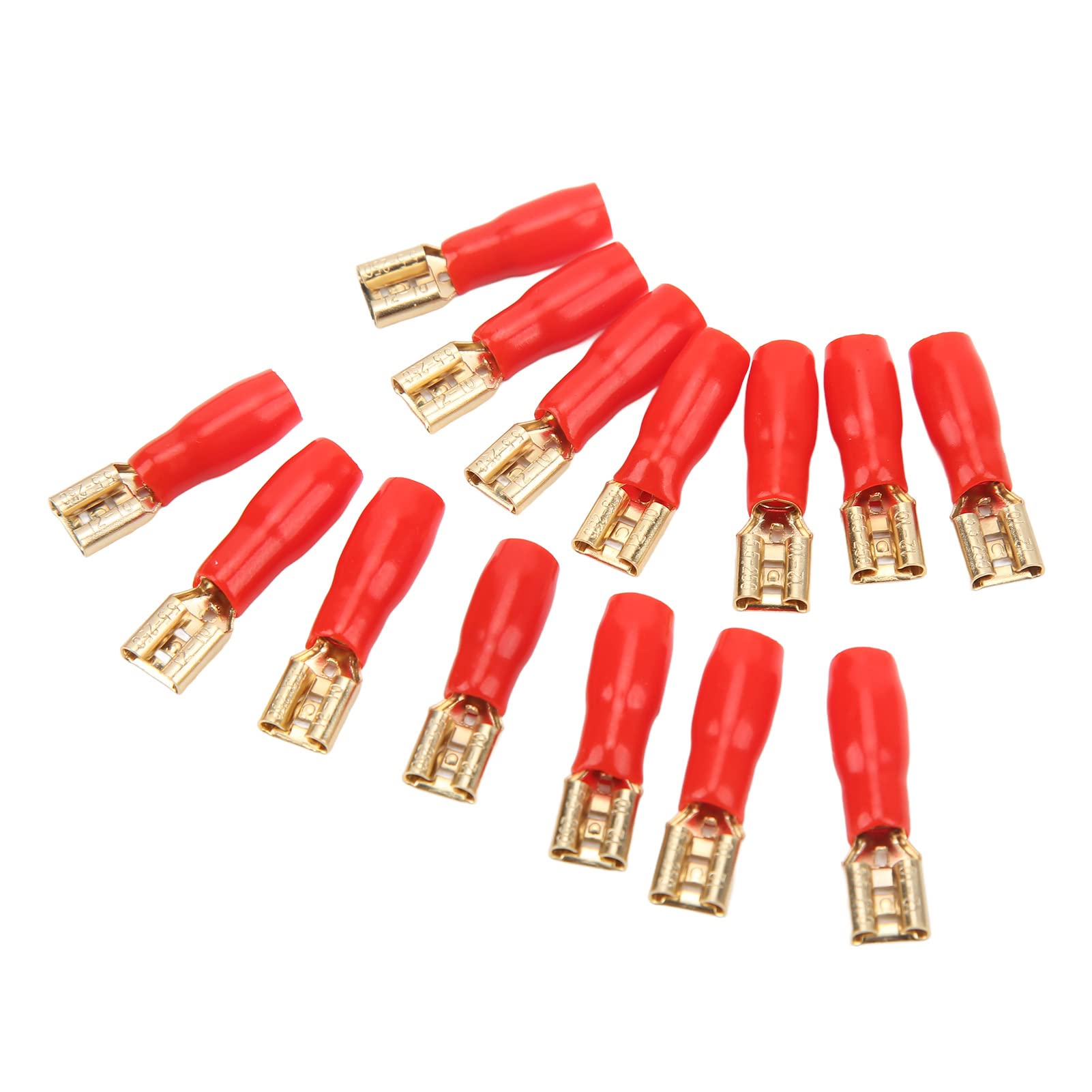 KIMISS 100Pcs Spade Connectors Terminals, Pure Copper Spade Connectors Crimp Terminals with Heat Shrink for Distribution Box Car Marine Home Solar Panel