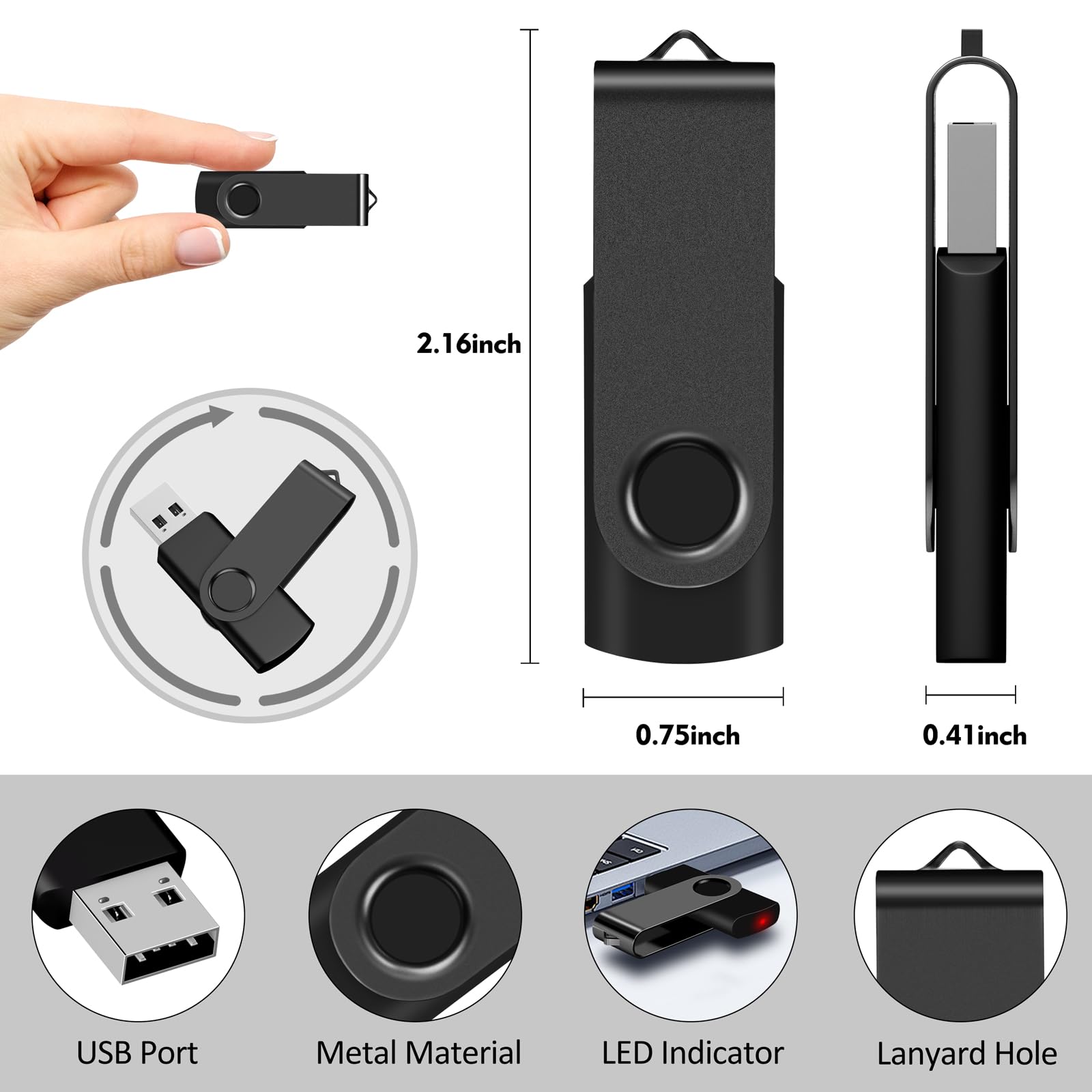 AreTop 8GB USB Flash Drives, Premium USB2.0 Thumb